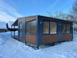 Дачный домик «Сканди» (6,0*9,6*3,1/2,4м)