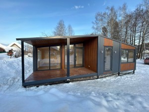 Дачный домик «Сканди» (6,0*9,6*3,1/2,4м)