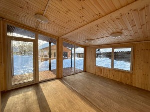 Дачный домик «Сканди» (6,0*9,6*3,1/2,4м)